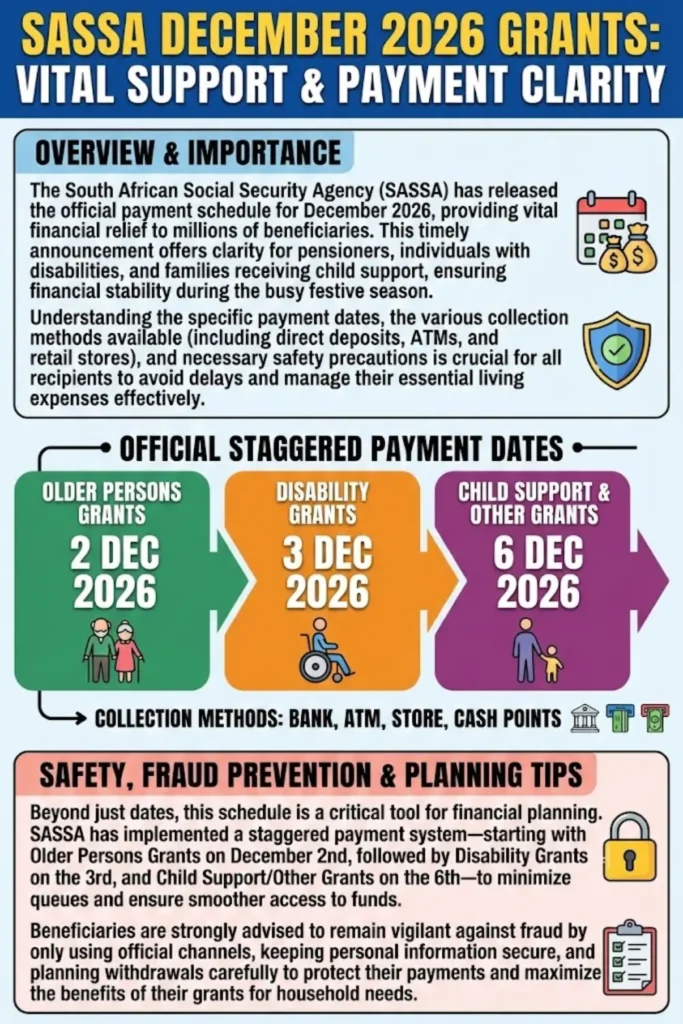 SASSA December 2026 Grants: Complete Payment Schedule and Collection Guide for Beneficiaries