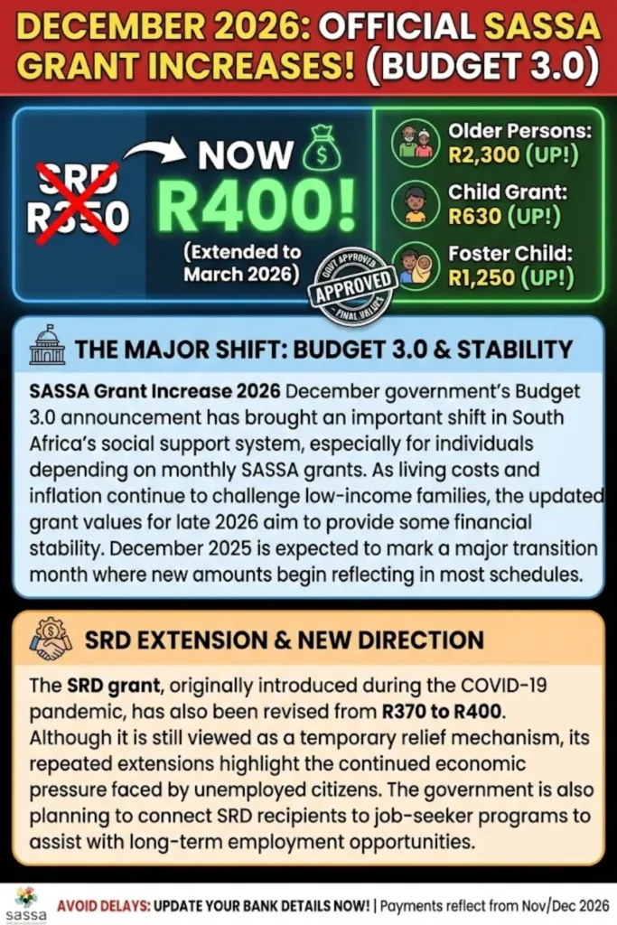 SASSA Grant Increase 2026 December: Know Monthly Amounts, Withdrawal and Full Details