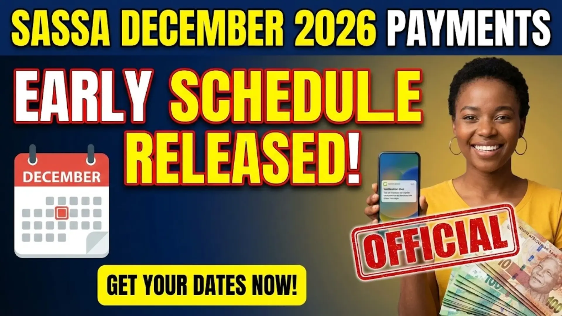 SASSA Releases Early December 2026 Grant Schedule Here’s When to Expect Your Payment