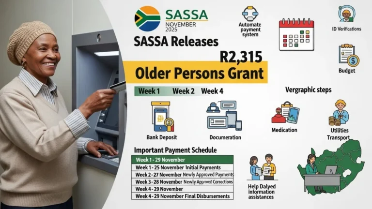 SASSA Releases R2,315 Pension Grant This Week: Full November 2025 Schedule