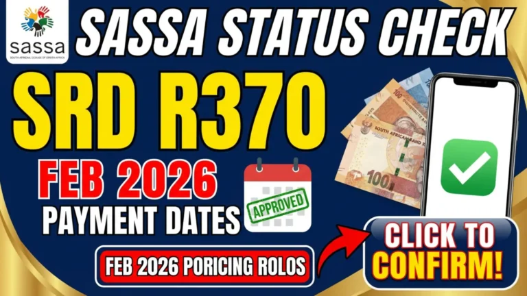 SASSA Status Check SRD R370 Payment Dates 2026 In February Full Details