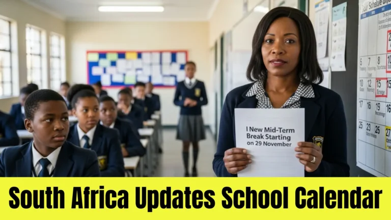 South Africa Updates School Calendar: Mid-Term Break Now Starting 29 November