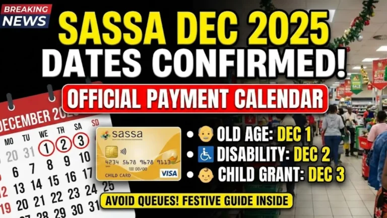SASSA Confirms December 2025 Payment Calendar Complete Guide for All Beneficiaries