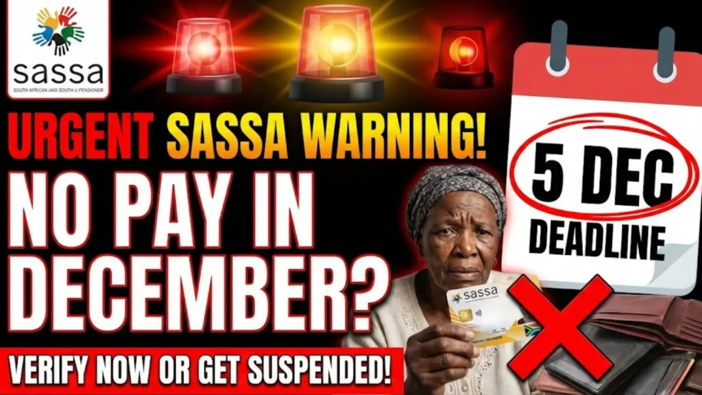SASSA Grant Suspensions 2025: Urgent Verification Deadline Set for 5 December
