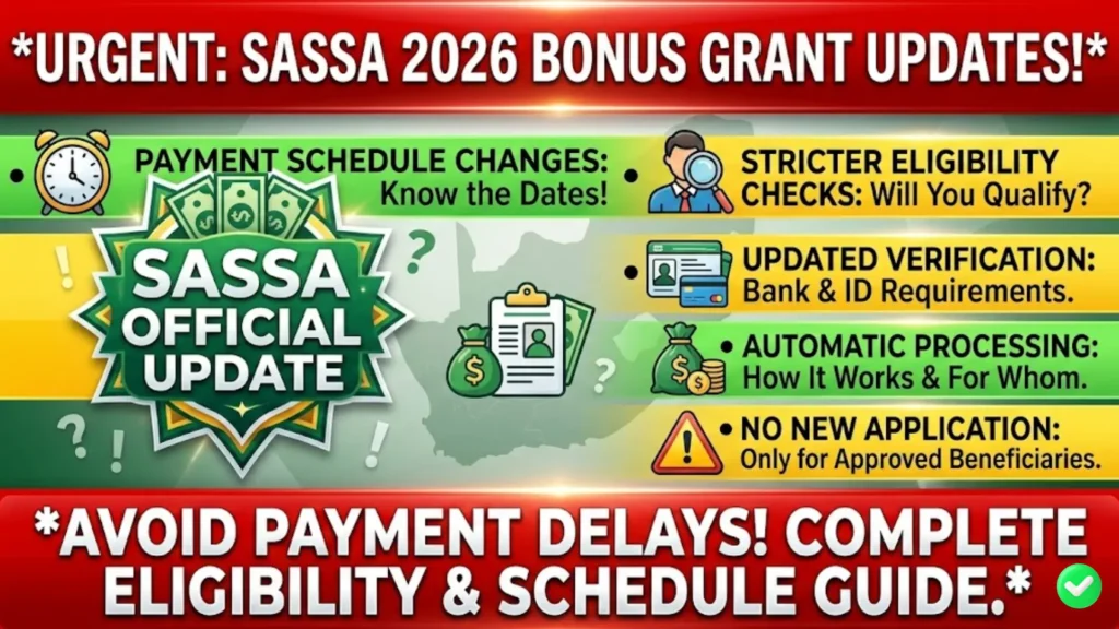 SASSA Bonus Grant 2026 Updated Rules, Payment Schedule, and Eligibility Guide