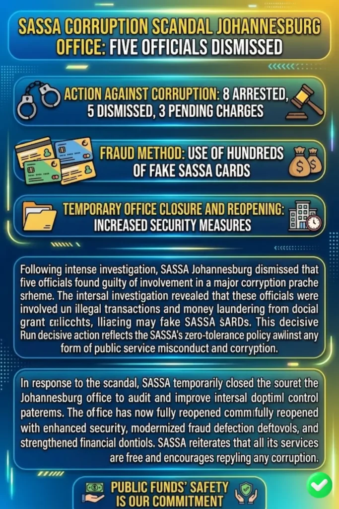 SASSA Fraud Case Johannesburg Office: Five Officials Dismissed After Corruption Investigation