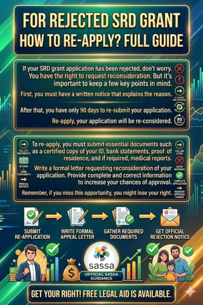 SASSA Grant Reapplication Guide: How to Reapply After SRD Grant Rejection